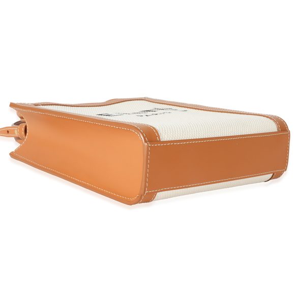 Celine Natural Canvas & Tan Calfskin Mini Vertical Cabas Tote - Picture 4 of 9